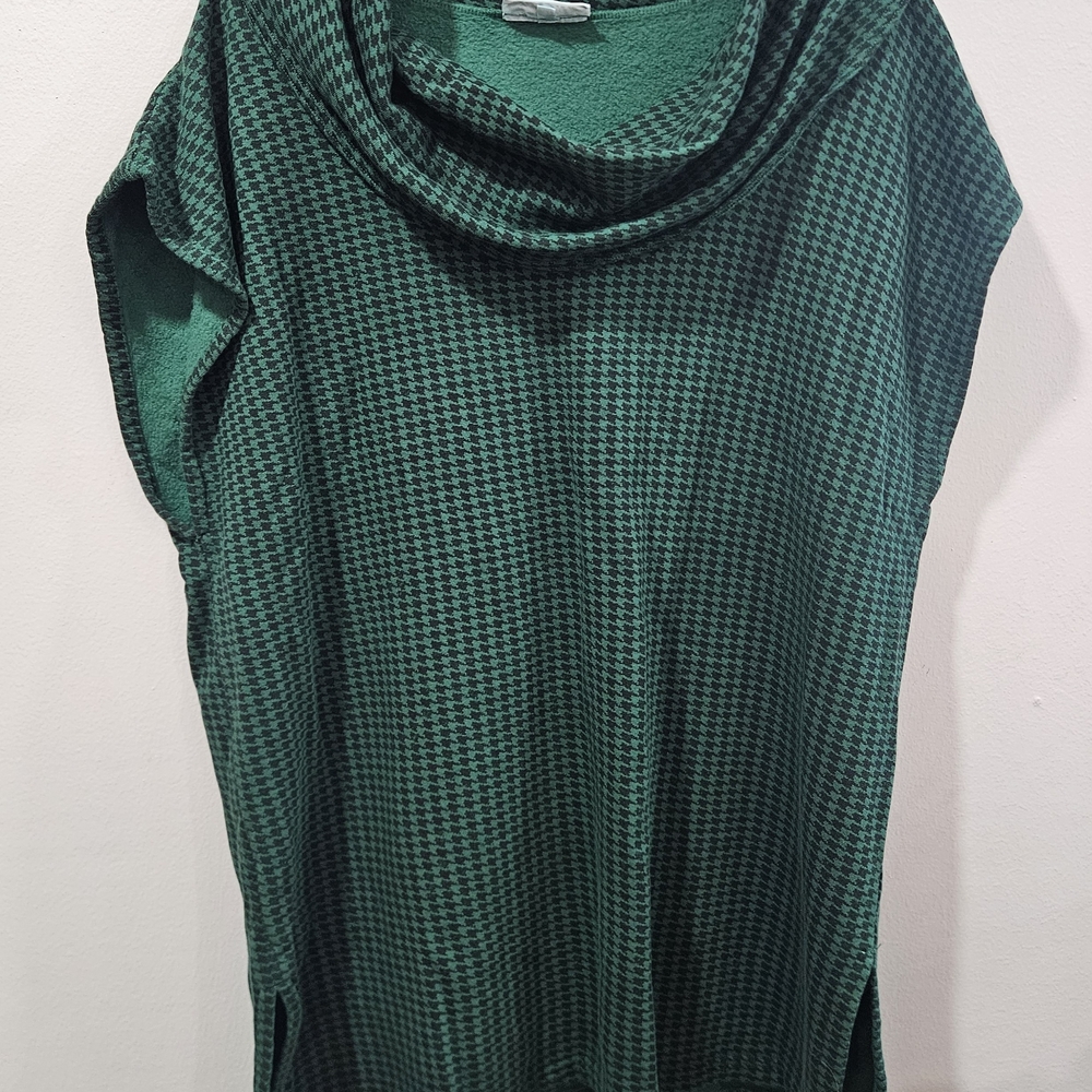 Bryn Walker Inlet Pike Houndstooth Print Cowl Neck Bamboo Poncho, Size Medium